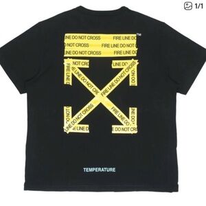 Off-White black yellow Temperature tee
